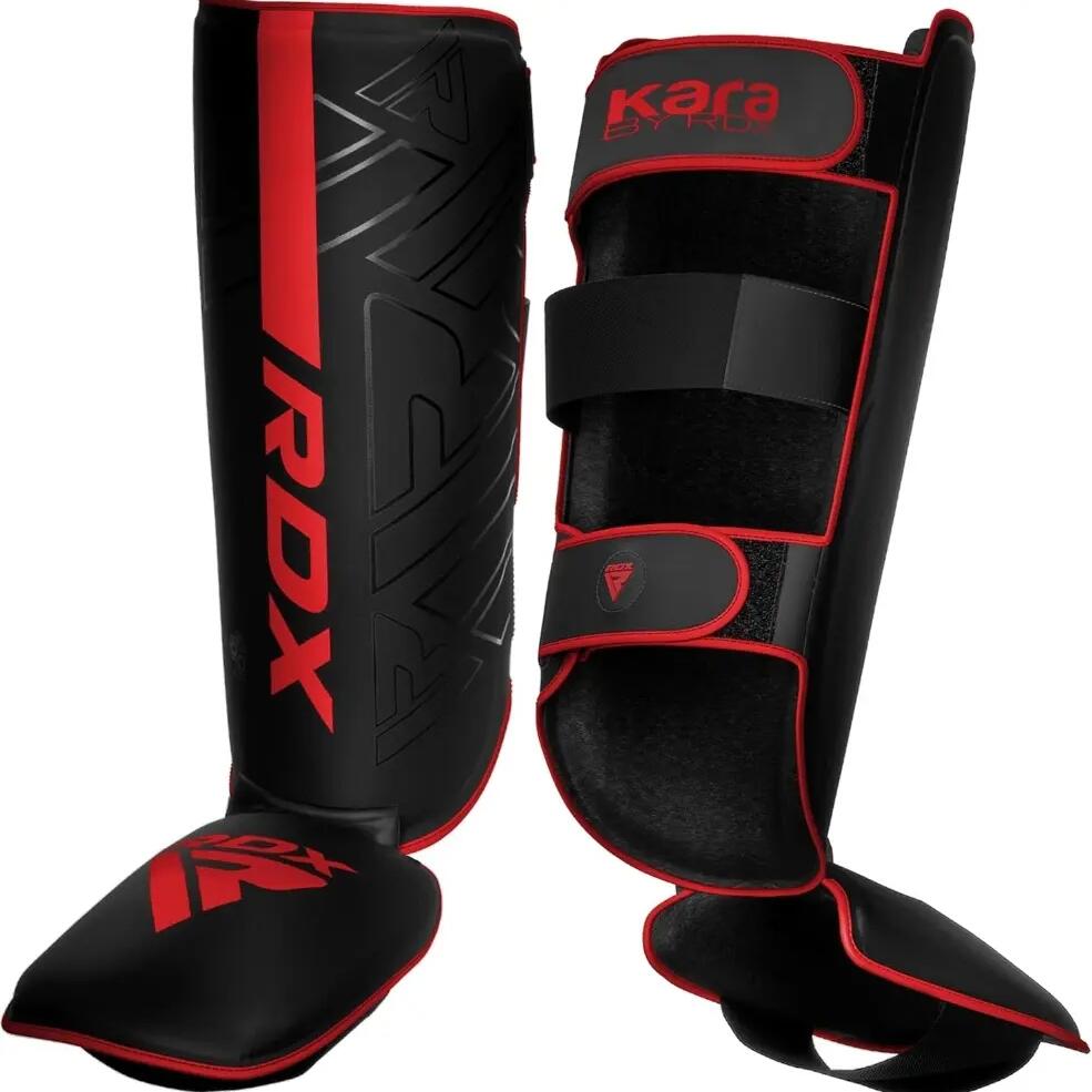 Shin Guards RDX F6 KARA - Black/Red - M