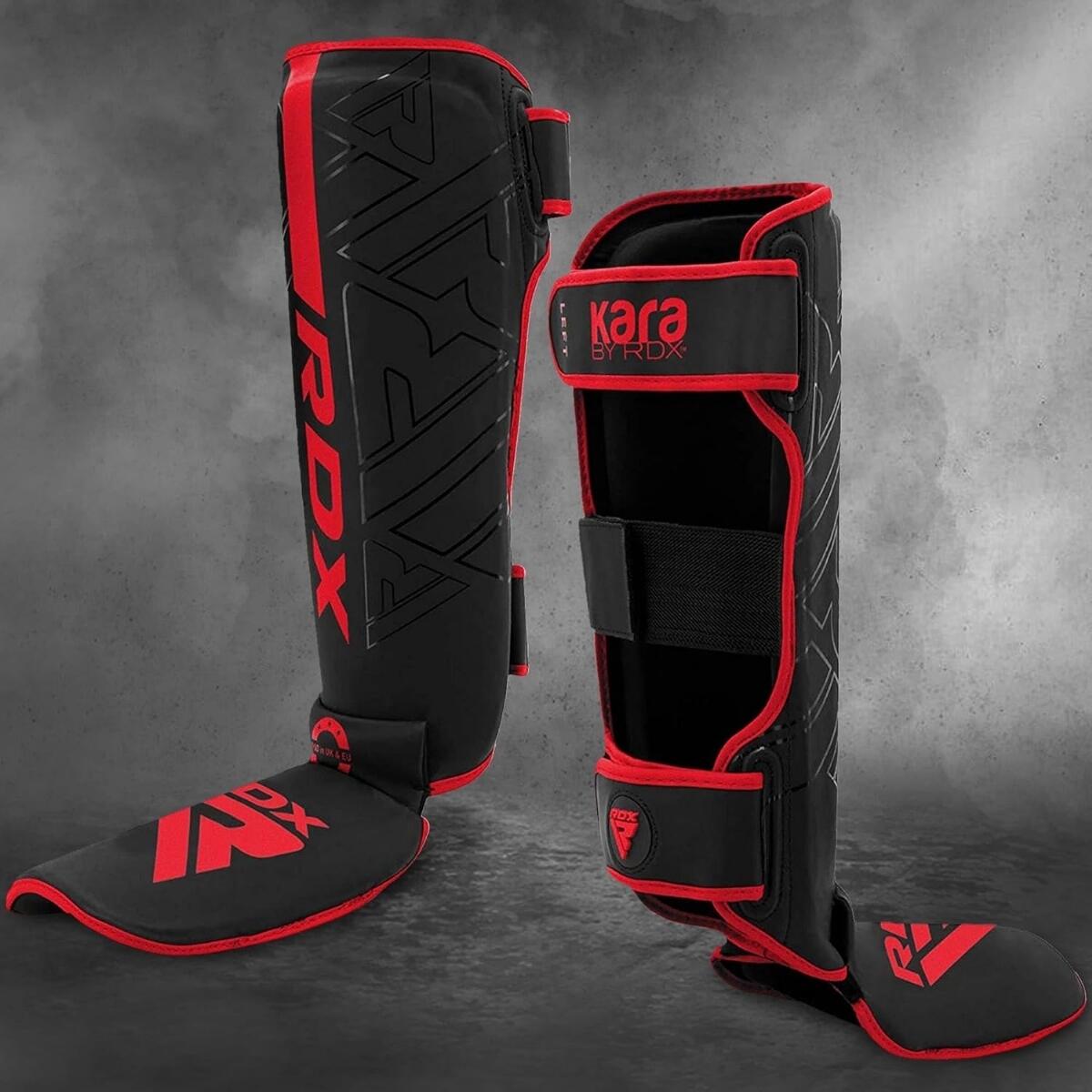 Protège-tibias RDX F6 KARA - Noir/Rouge - XL 4/7