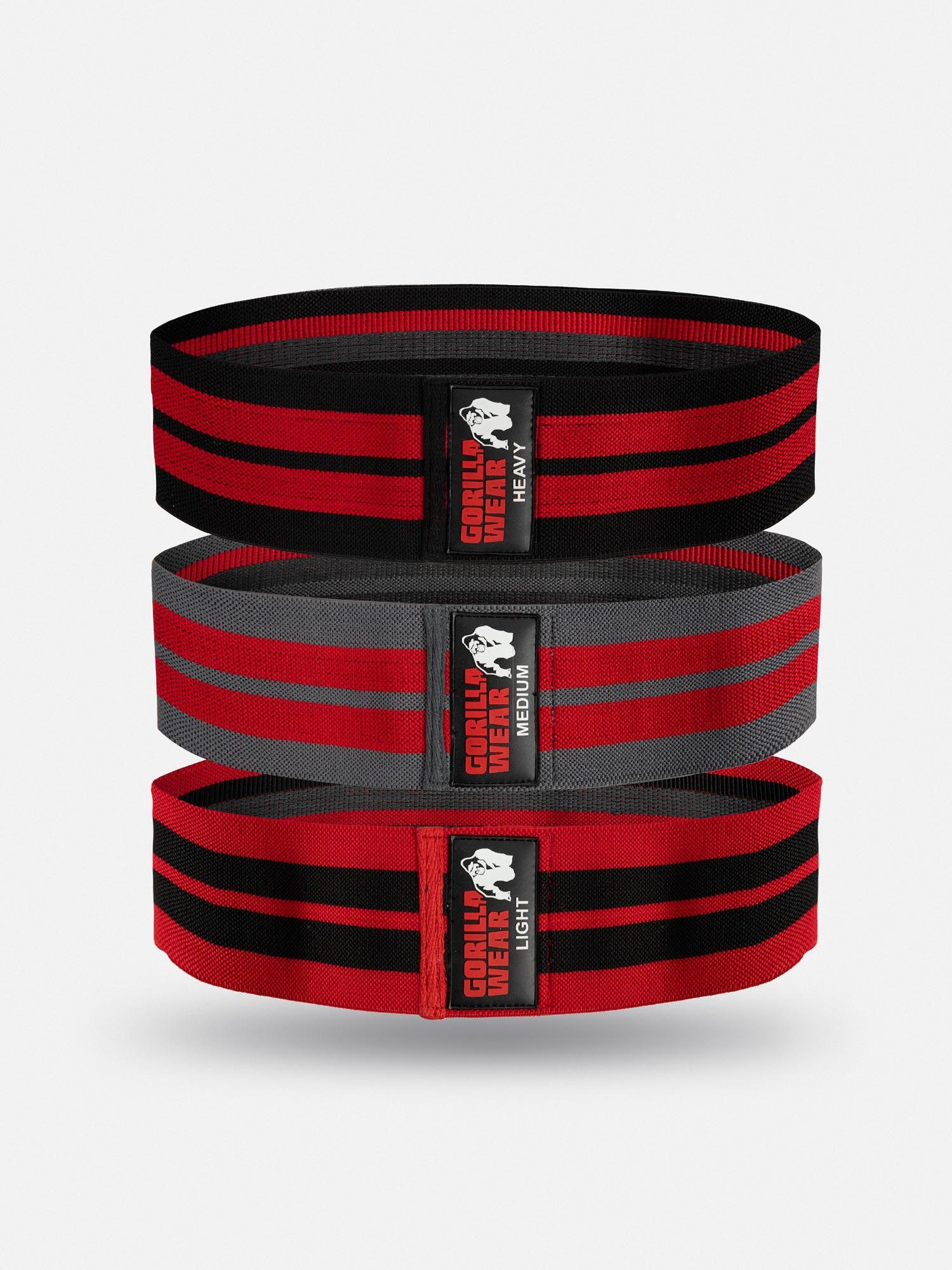 GORILLA WEAR Glute Bands 3-Pack - Zwart/Rood/Grijs