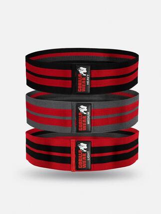 Glute Bands 3-Pack - Zwart/Rood/Grijs