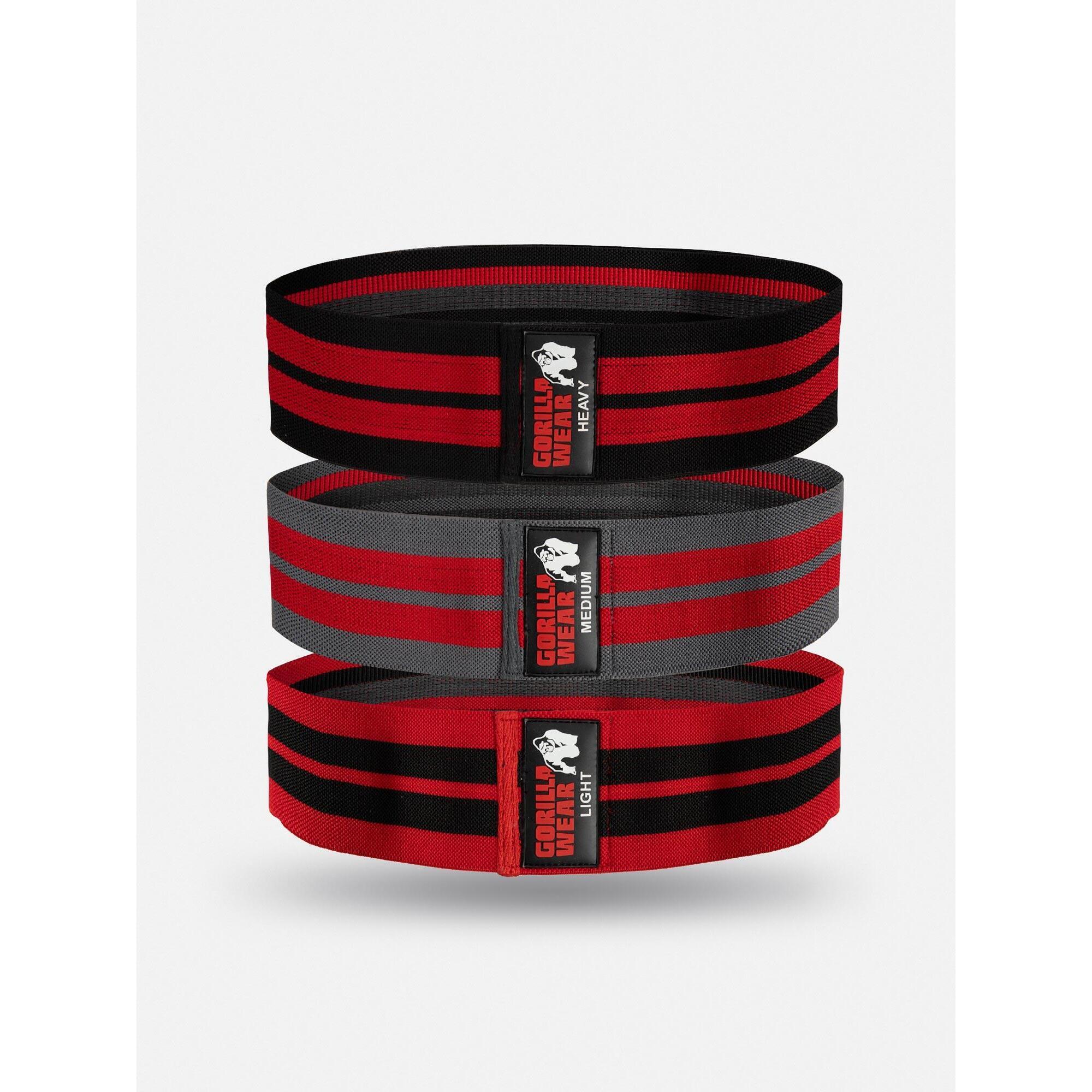 Gorilla Wear - Glute Bands 3-pack - Noir/rouge/grau - Élastique - Noir|rouge - Taille Unique - Decathlon