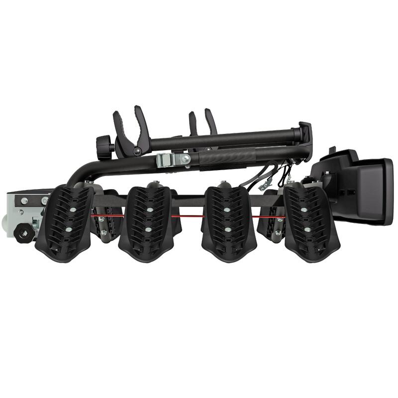 Suport 4 biciclete Peruzzo Siena 668/4N cu prindere pe carlig remorcare, Negru