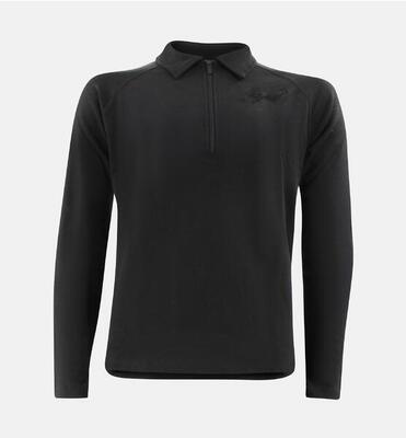 Sweater la luxe lounge half zip zwart heren/dames katoen fitness en hardlopen