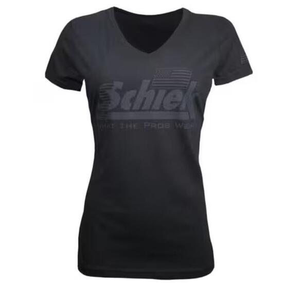 Damen USA Flagge "Black Out" V-Ausschnitt 100% Baumwolle T-Shirt