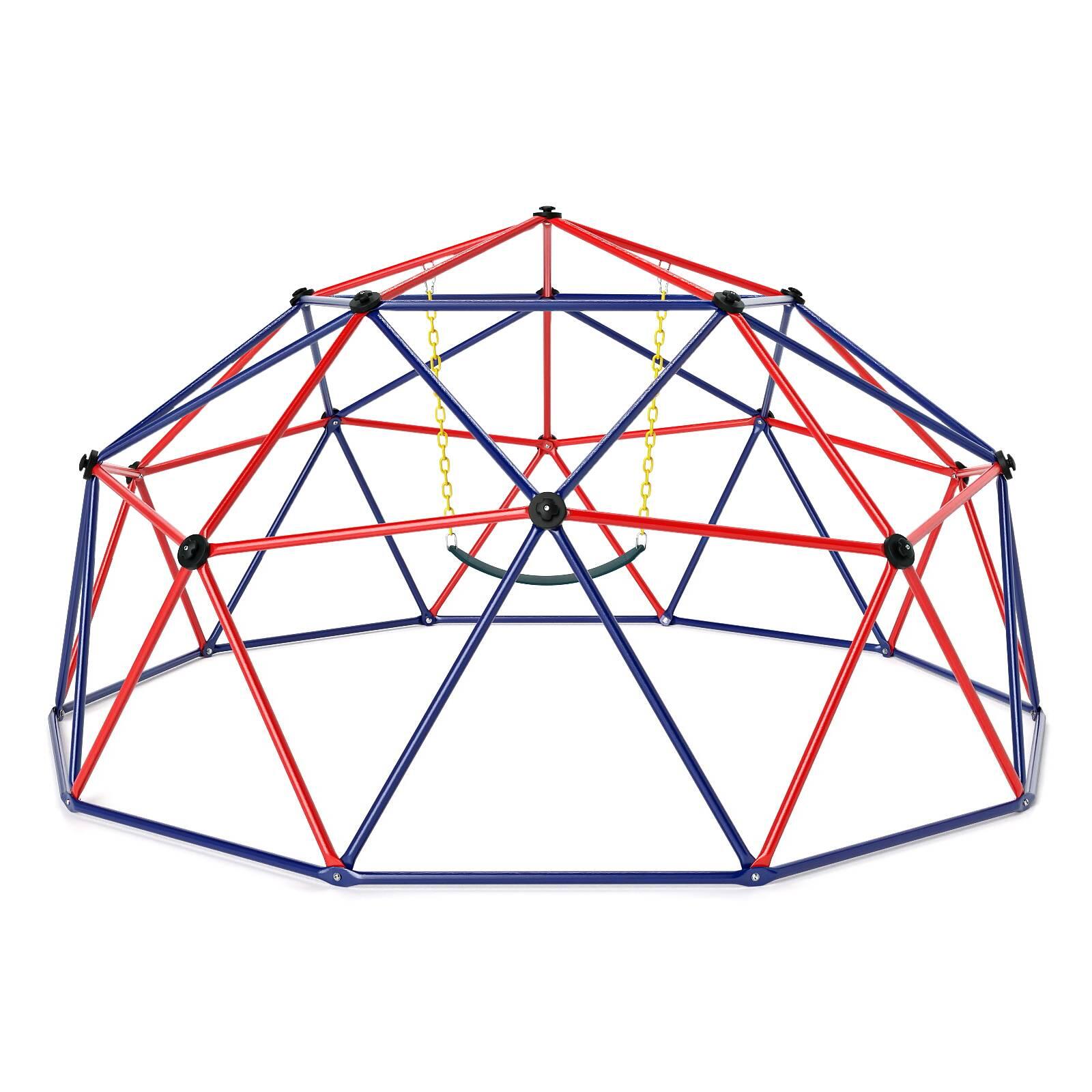 Geometric Climbing Dome w/Swing Set 363kg Load Capacity Indoor Outdoor Play Area