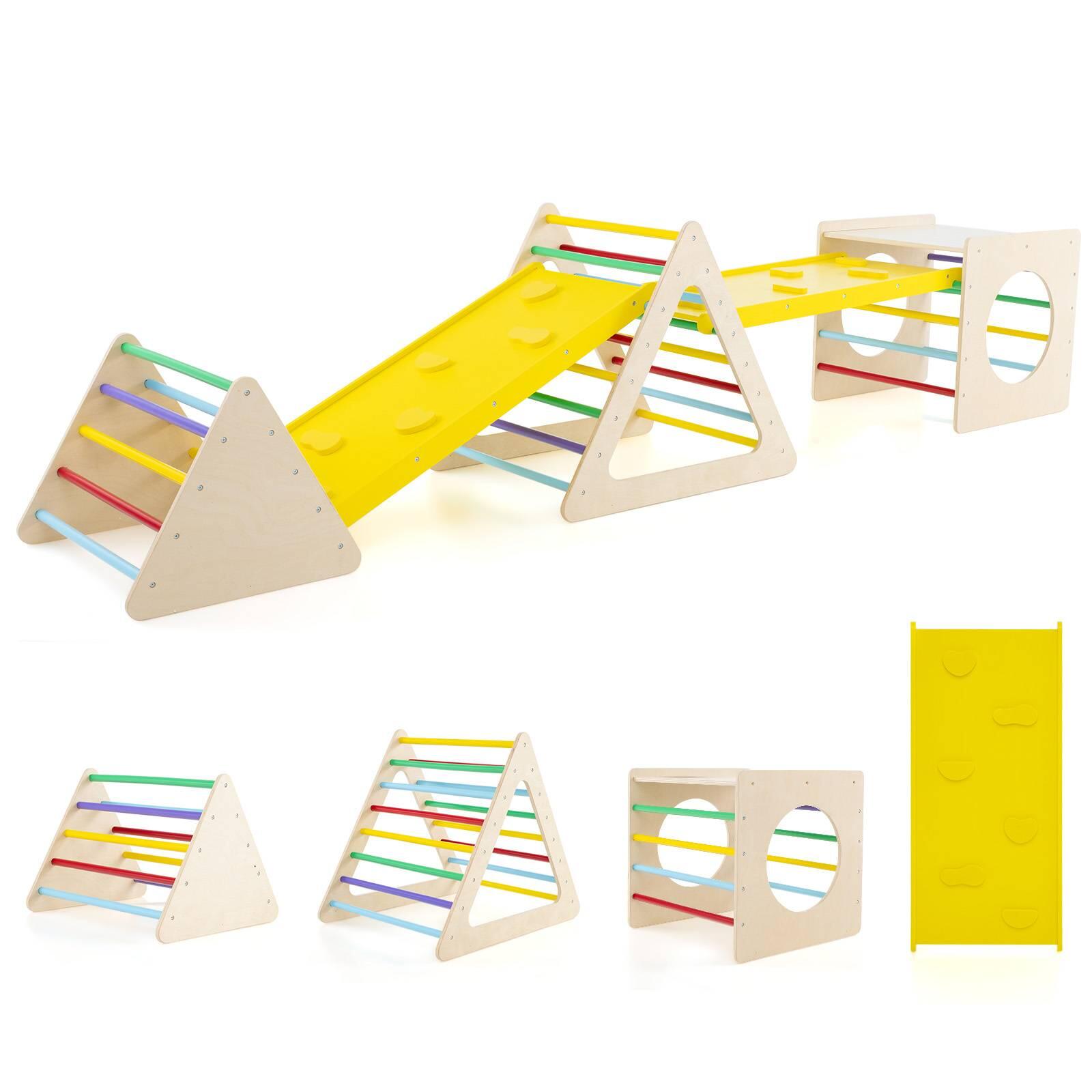 5-in-1 Playing Set Climbing Triangle & Cube Play Equipment Colorful