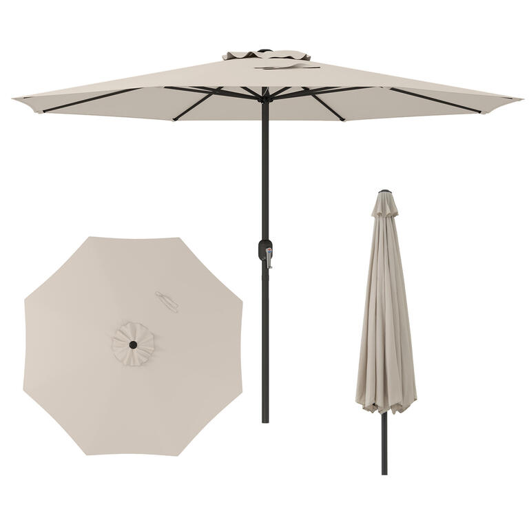 3.6m double-tiered patio umbrella with crank handle