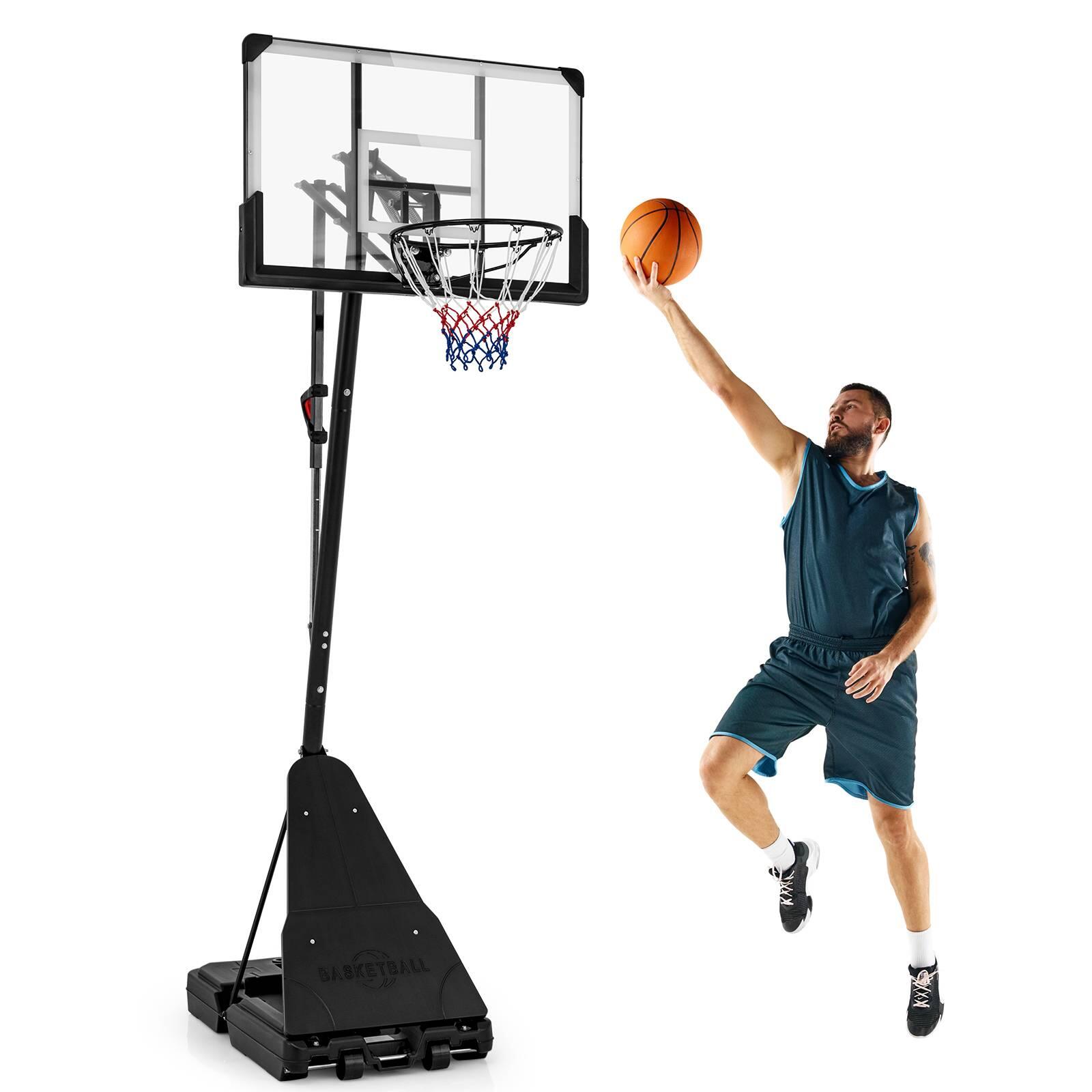 2.1-3.65M Portable Basketball Hoop w/112 cm Shatterproof Backboard