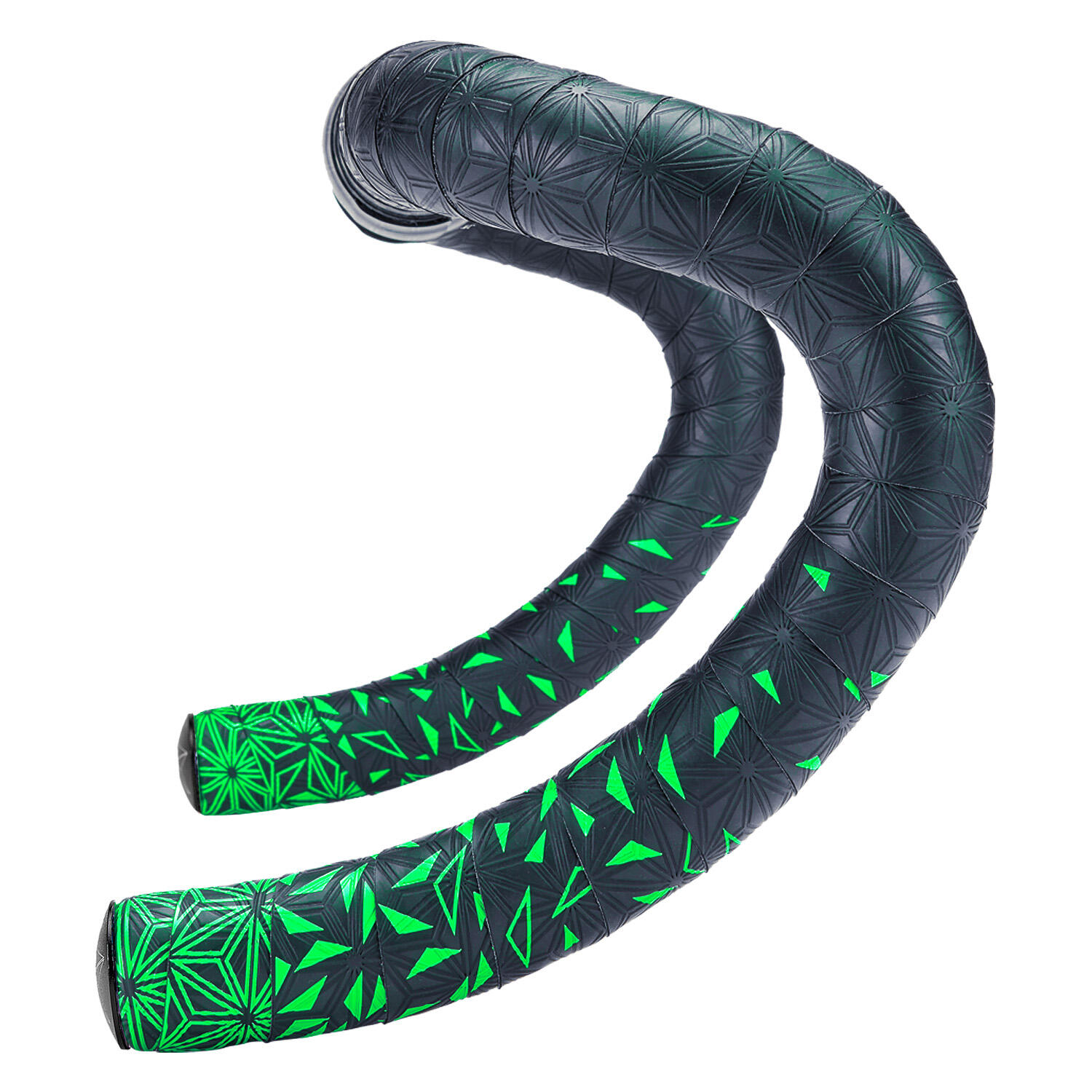 SUPACAZ Supacaz Stuurlint - Super Sticky Kush Star Fade - Neon Groen + Black Star Plugz