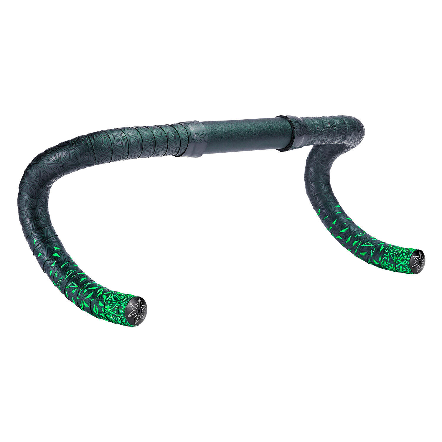 Supacaz Stuurlint - Super Sticky Kush Star Fade - Neon Groen + Black Star Plugz 3/4