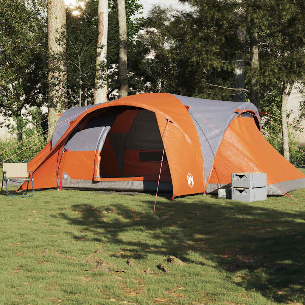Tenda a cupola VidaXL per 6 persone, grigio e arancione 3/4