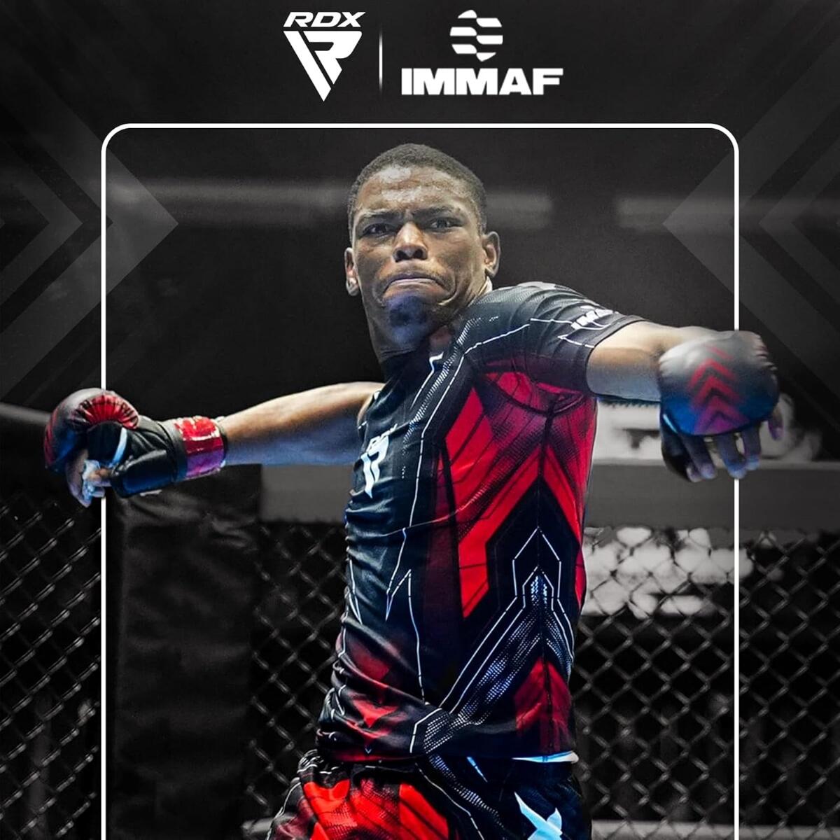 IMMAF Shooter Grappling Gloves MMA Rood - Maat: L 5/7