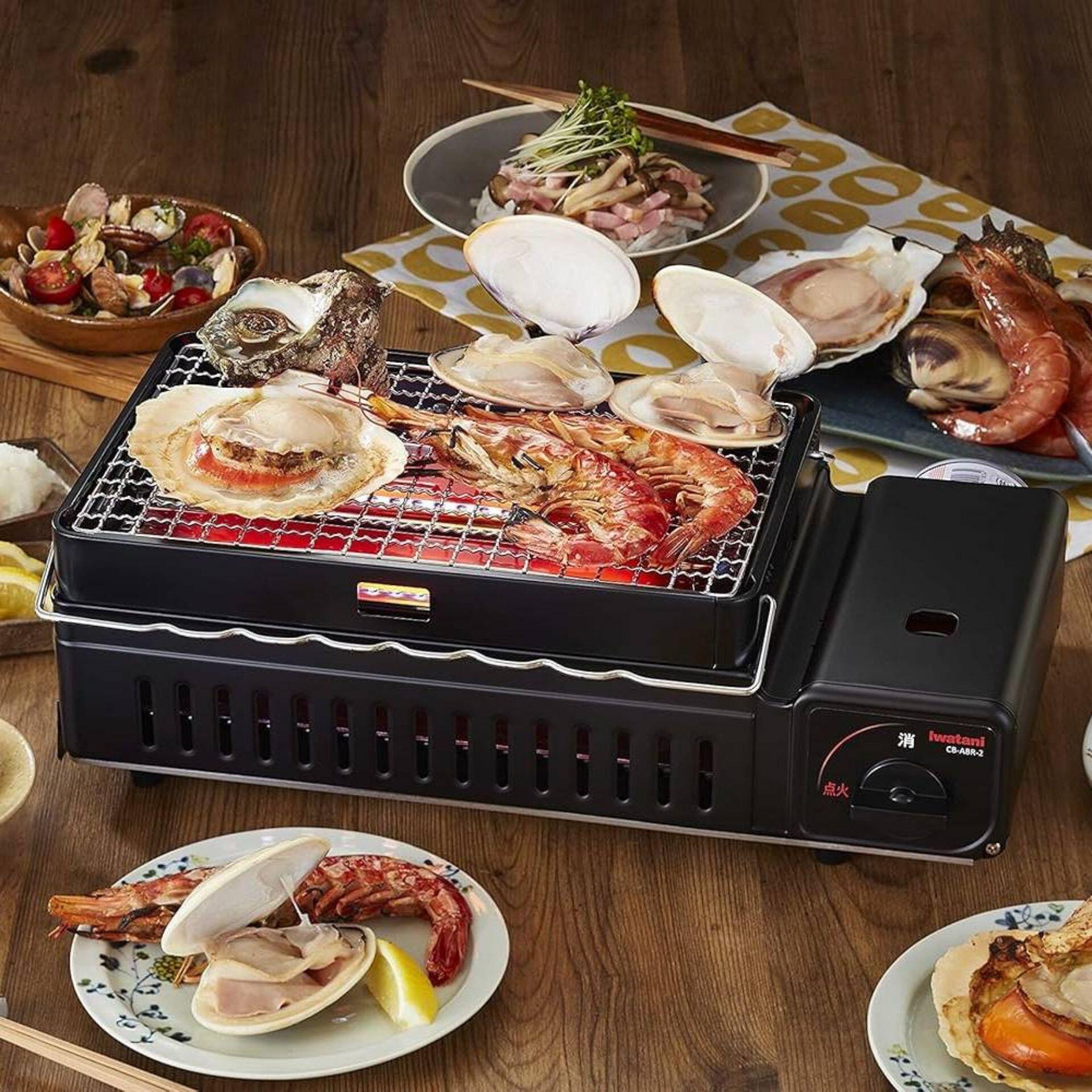 Iwatani Aburiya 2 Cassette Gas Grill Cooker, Black, L40.9xW21