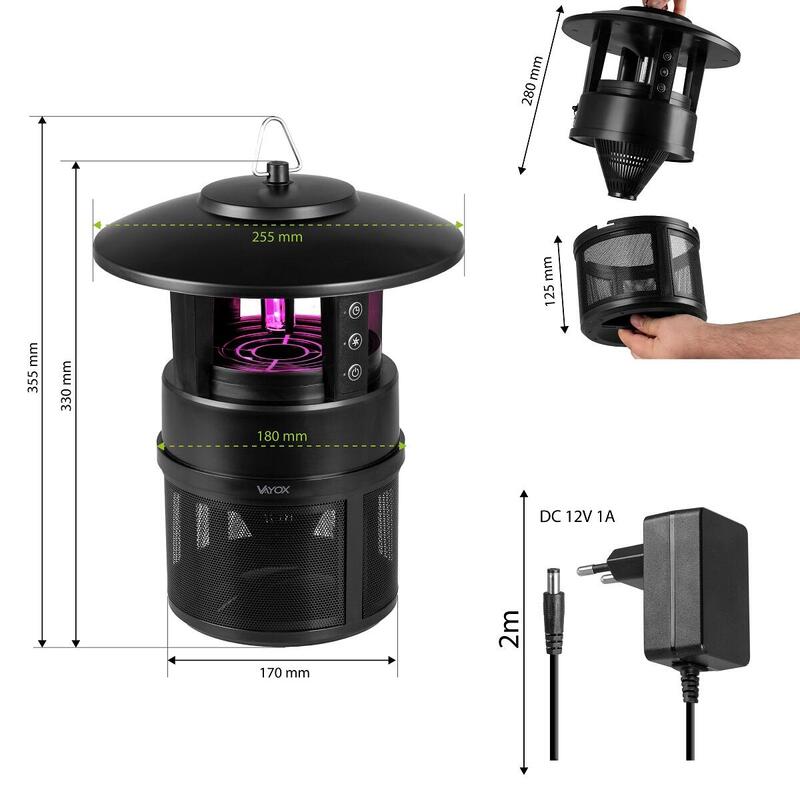 Lampă insecticidă UV pentru țânțari și muște VAYOX VA0195 60m2