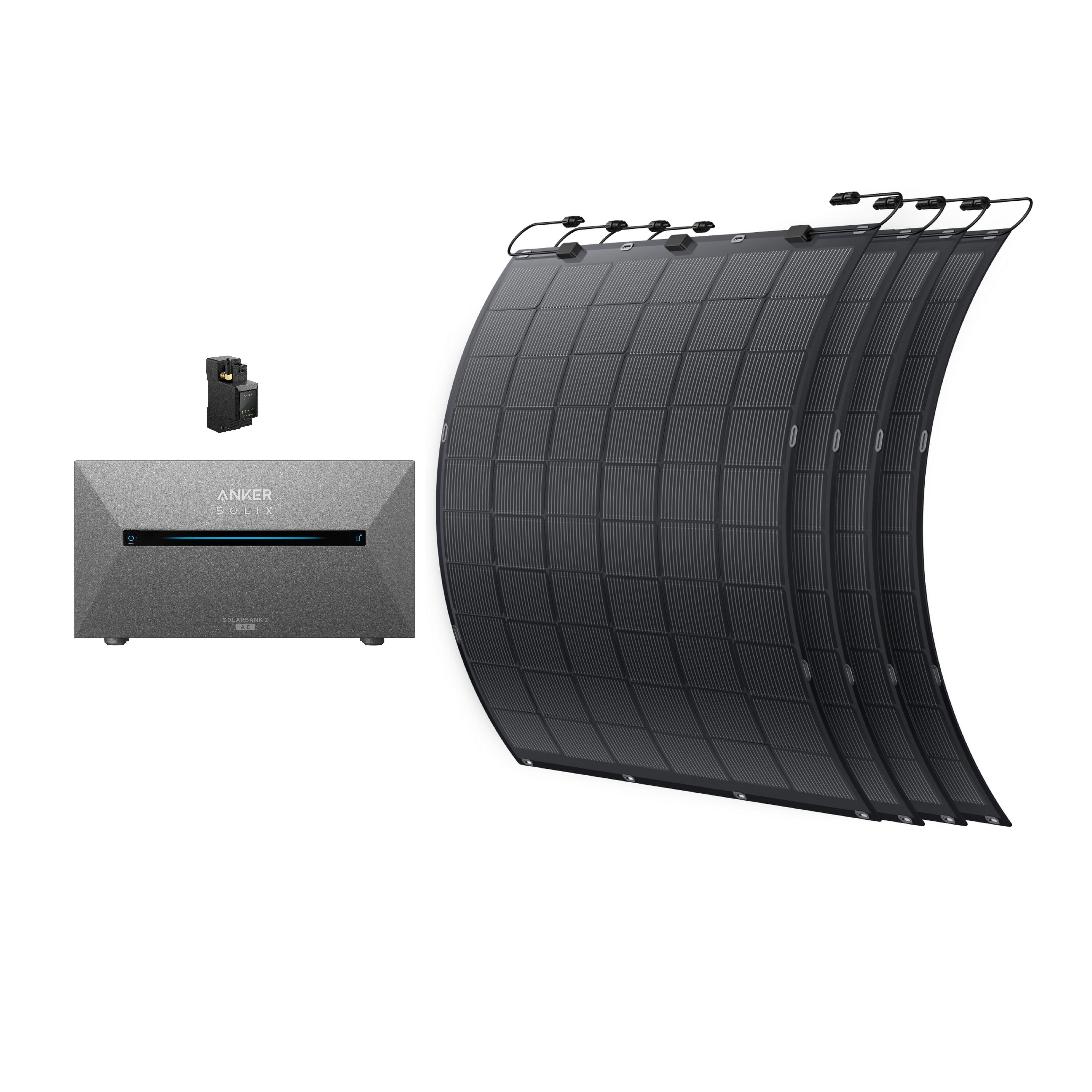 Anker solix solarbank 2 e1600 ac com 4xfs20, medidor inteligente