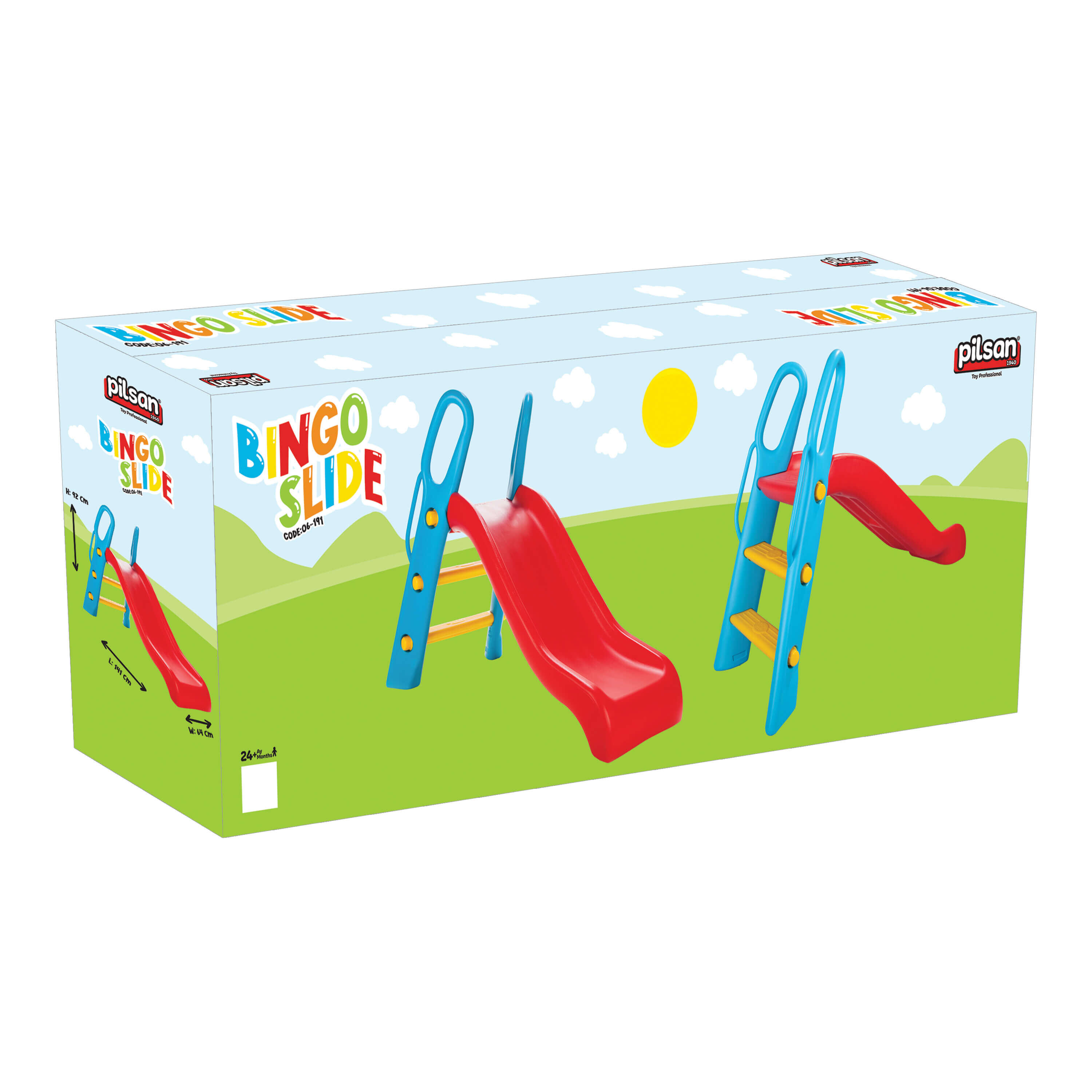 Toboggan Plastique - Charge maximale 25kg + 3 ans, Bingo, Rouge 3/5