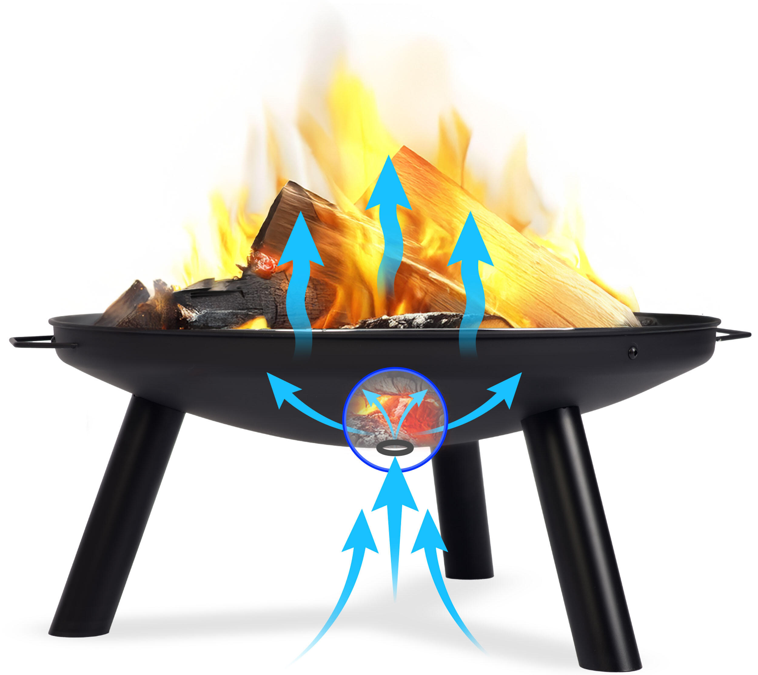 Palenisko ogrodowe z rusztem uchwytami na ognisko grill 60cm Berdsen BD-881 4/6