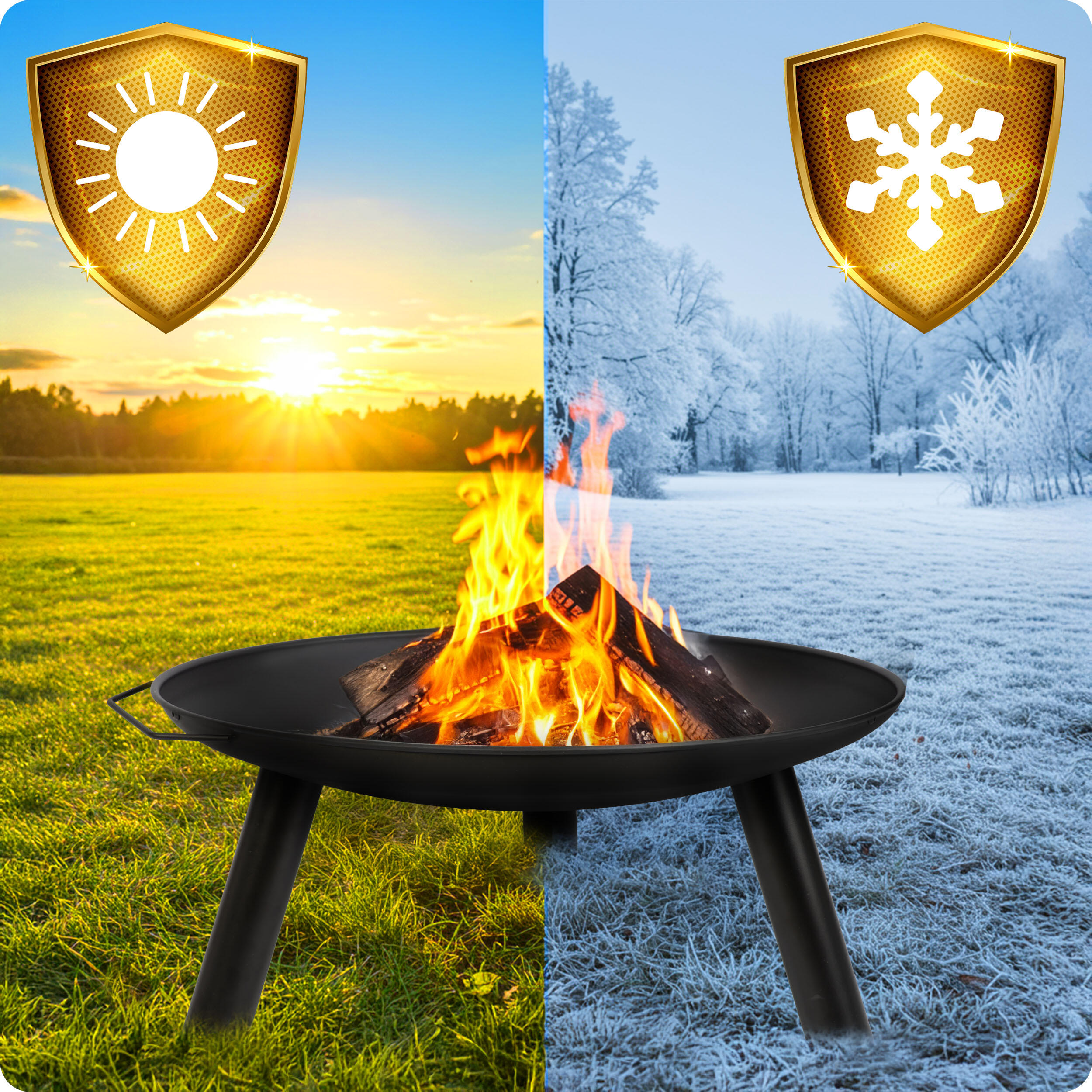 Palenisko ogrodowe z rusztem uchwytami na ognisko grill 60cm Berdsen BD-881 5/6