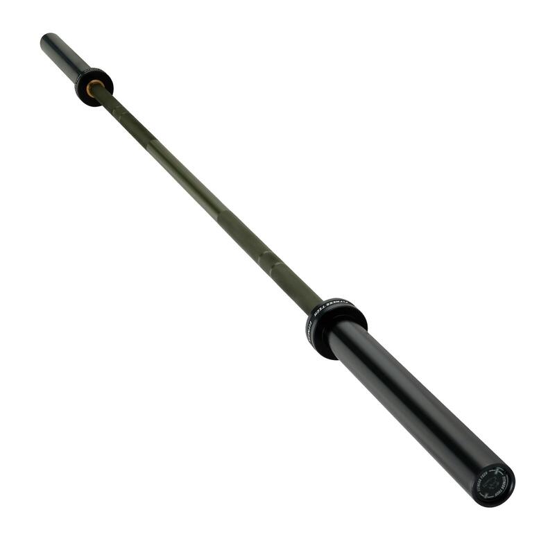 Barre Olympique Verte 220cm x 50mm, 8 Roulements Fitness Tech