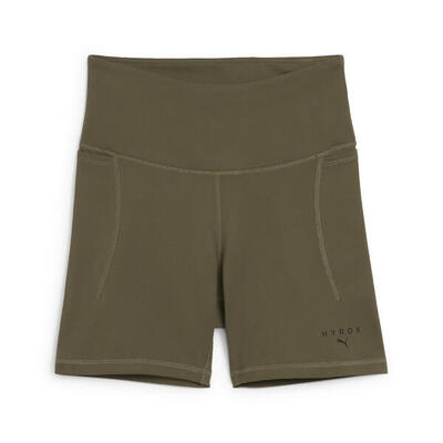 Puma x hyrox cloudspun korte legging voor dames. 8 cm puma loden green
