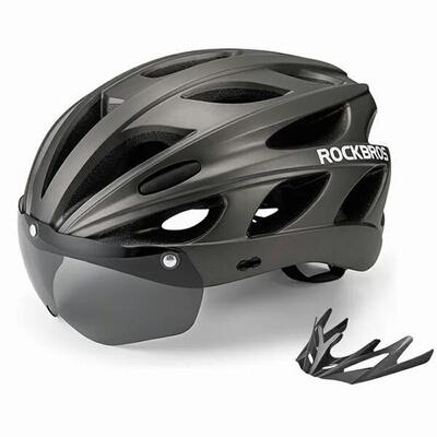 Casco da bicicletta con assorbimento degli urti EPS e visiera per occhiali