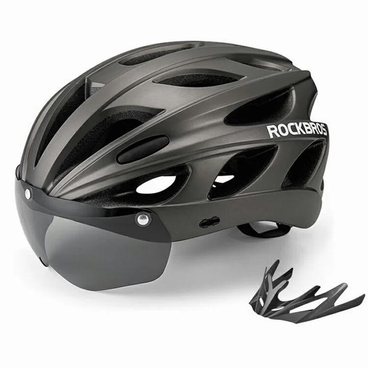ROCKBROS Cyklistická helma s EPS tlumením nárazů a štítem na brýle