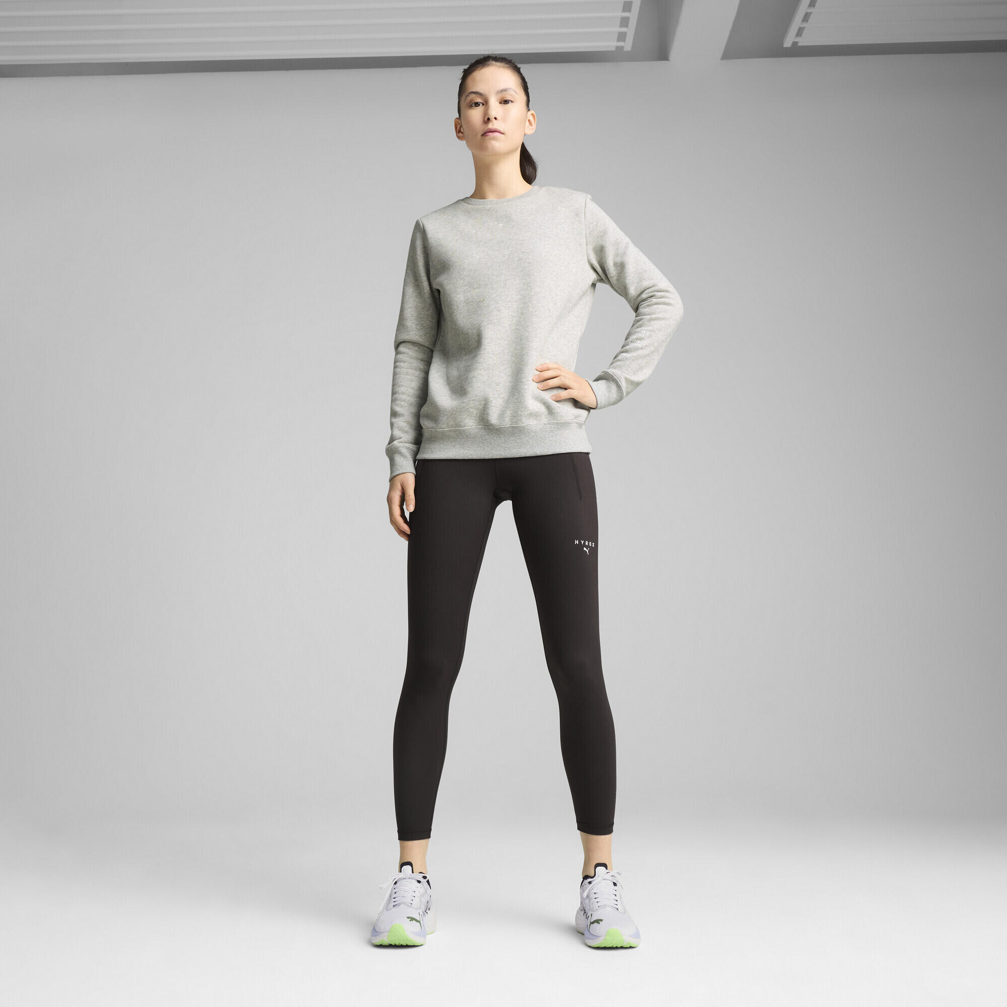 Maglia girocollo PUMA x HYROX da donna PUMA Light Gray Heather 4/7
