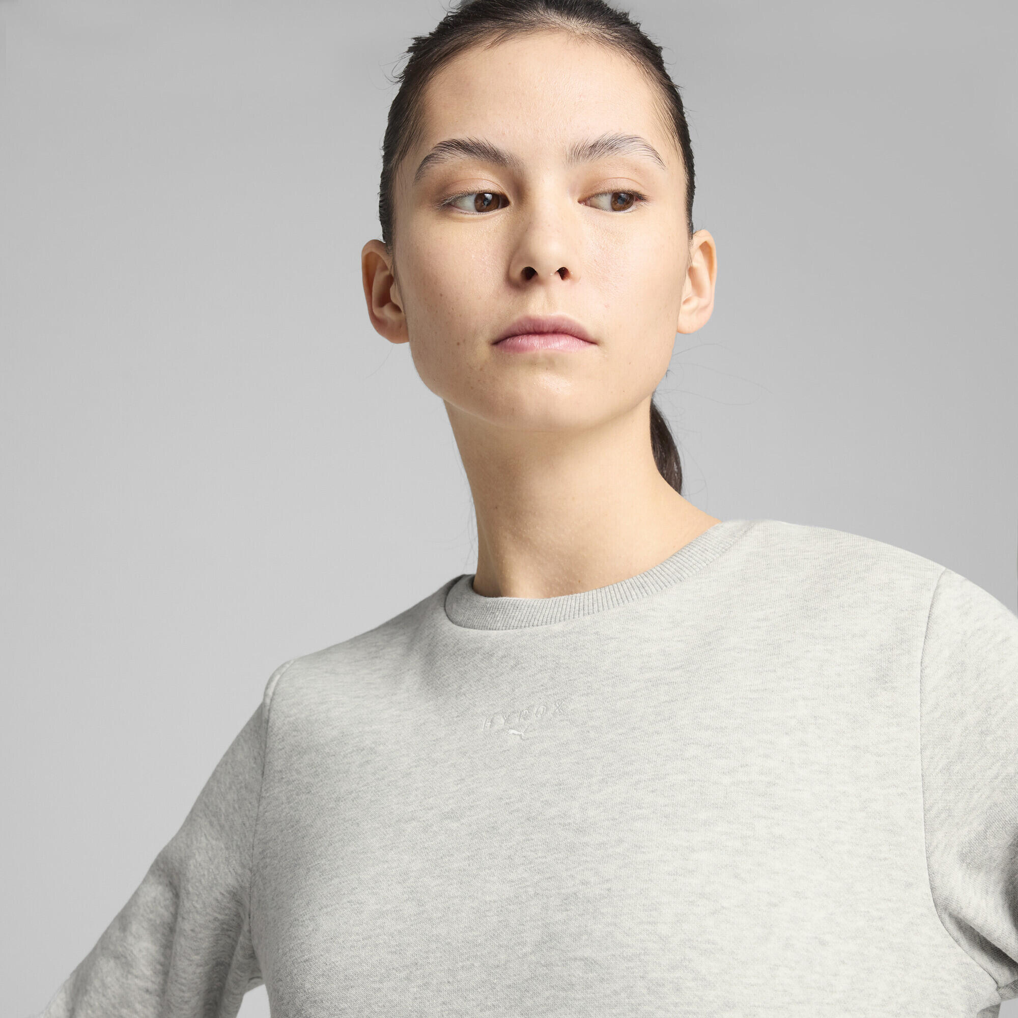 Maglia girocollo PUMA x HYROX da donna PUMA Light Gray Heather 3/7
