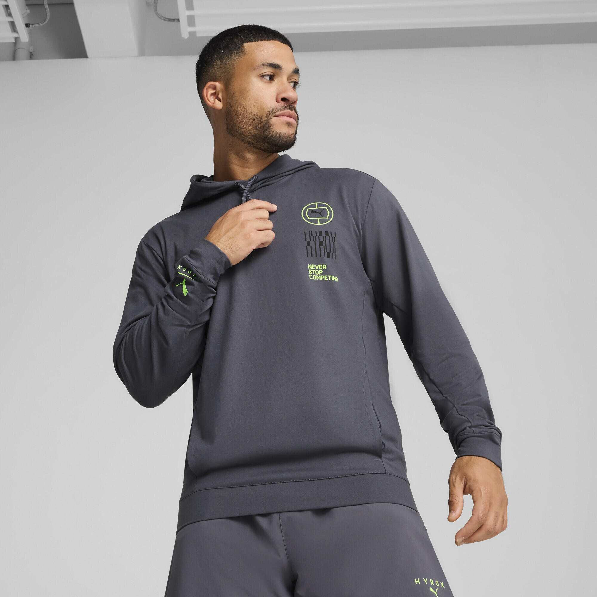 Felpa con cappuccio PUMA x HYROX CLOUDSPUN da uomo PUMA Galactic Gray 2/7