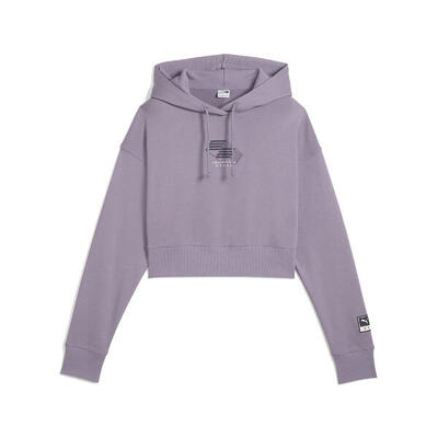 Puma x hyrox korte hoodie voor dames puma pale plum purple