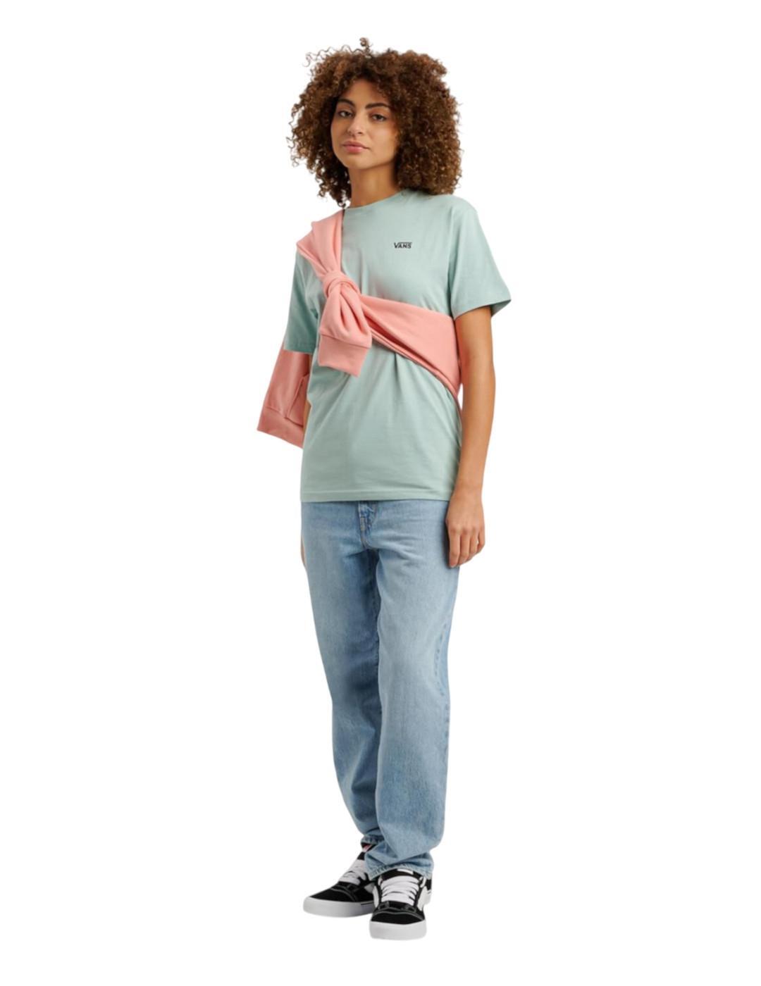 T-shirt pour femme Vans Logo sur la poitrine gauche Vert 4/4