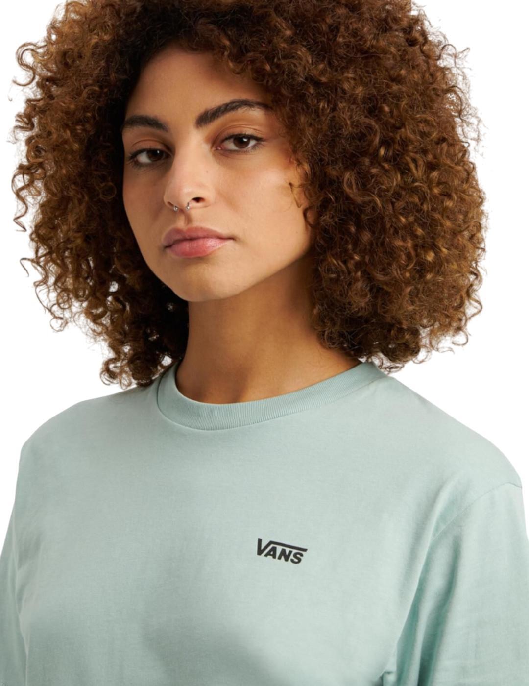 Camiseta feminina Vans com logo no peito esquerdo Verde 2/4