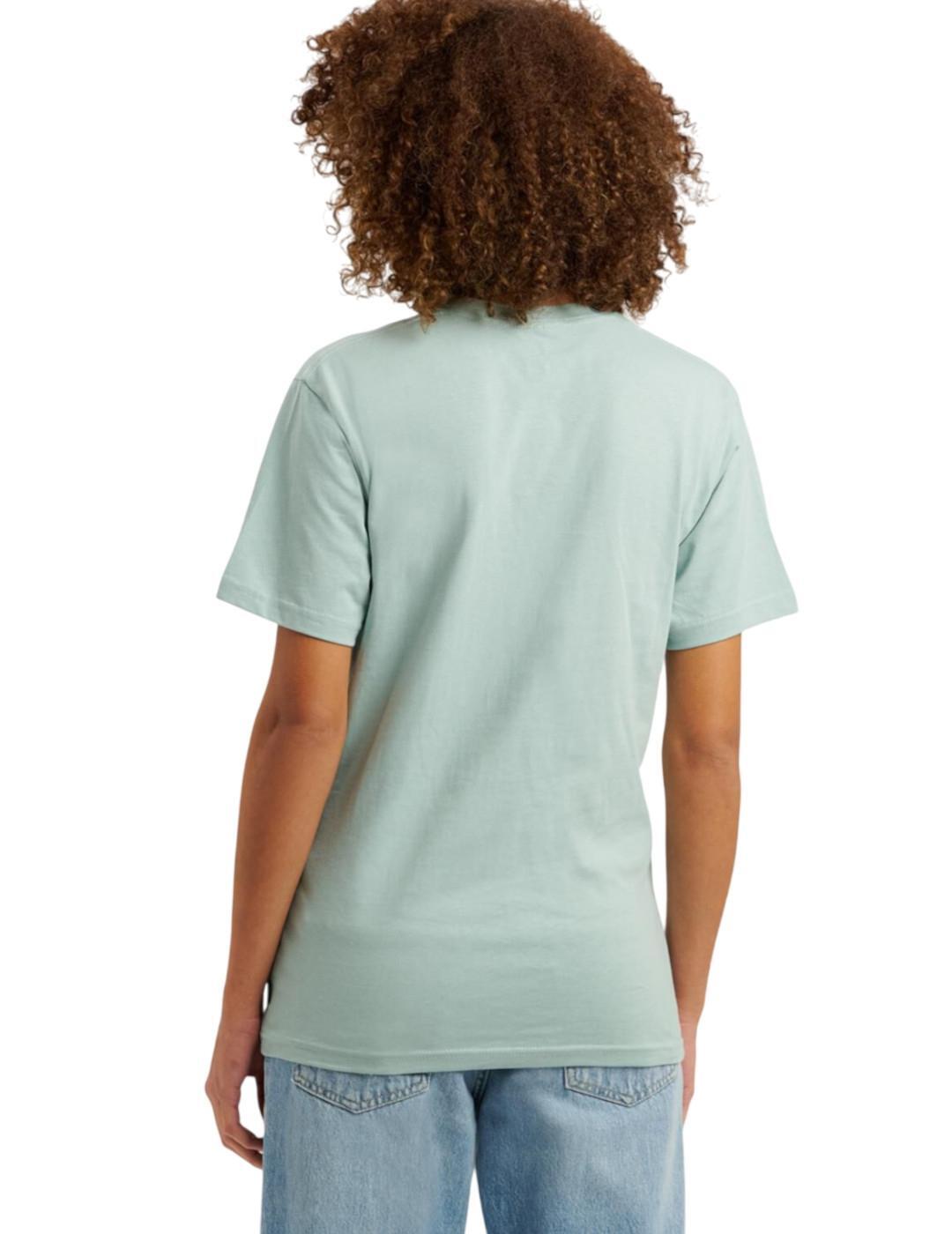 Camiseta feminina Vans com logo no peito esquerdo Verde 3/4
