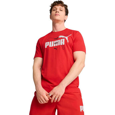 T-shirt puma ess logo lab summer tee. rood. mannen