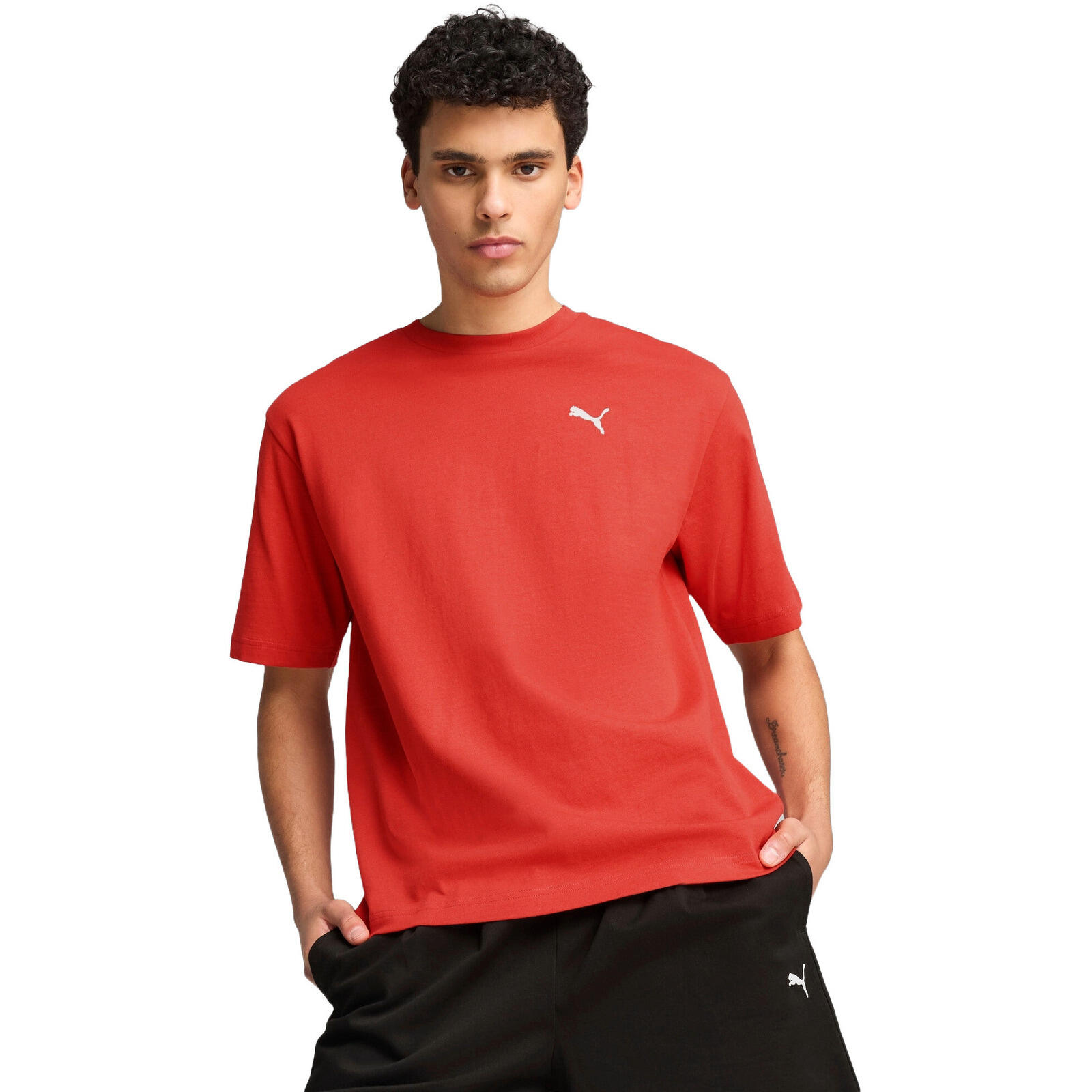 Puma - T-shirt Puma Wardrobe Ess Boxy Tee, Rouge, Hommes - T-shirt Manches Courtes - Rouge - 48 Xl - Decathlon