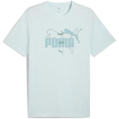 T-shirt puma ess logo lab summer tee. blauw. mannen