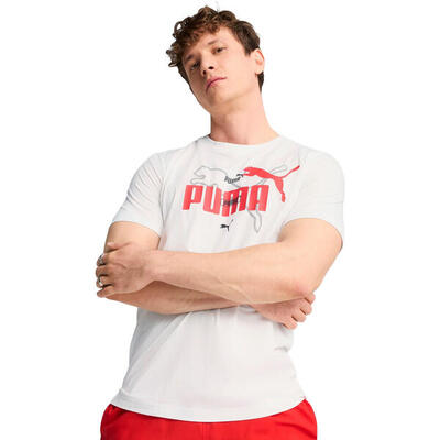 T-shirt puma ess logo lab summer tee. wit. mannen