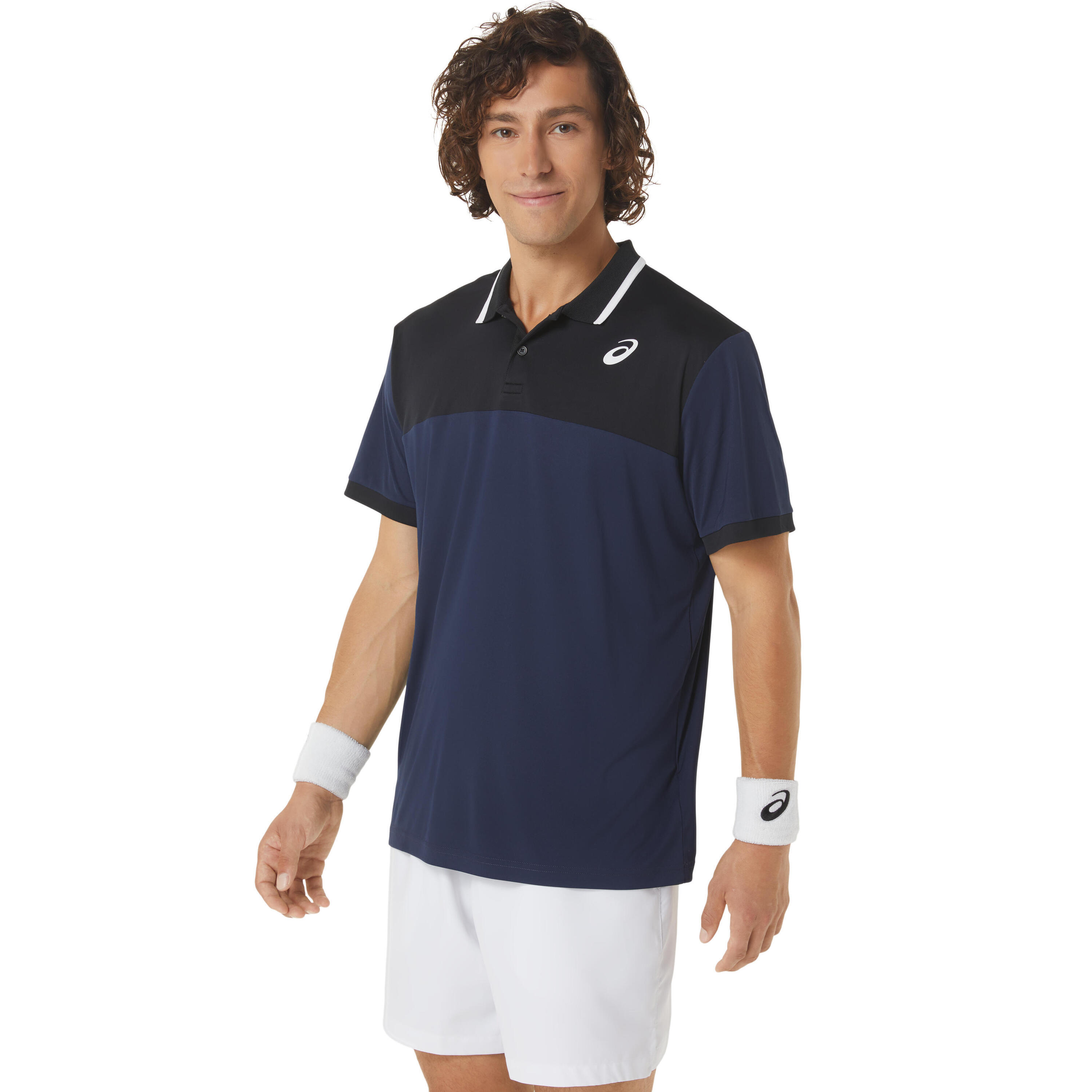 Polo Asics Court Azul/Negro 3/6