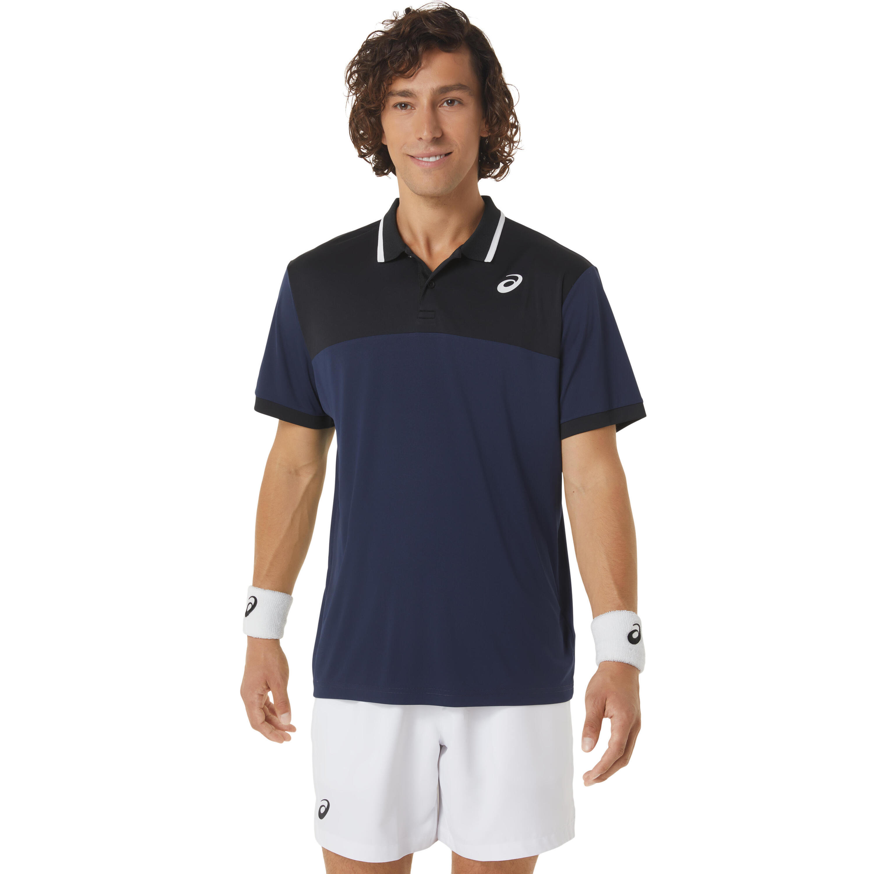 Polo Asics Court Azul/Negro 2/6