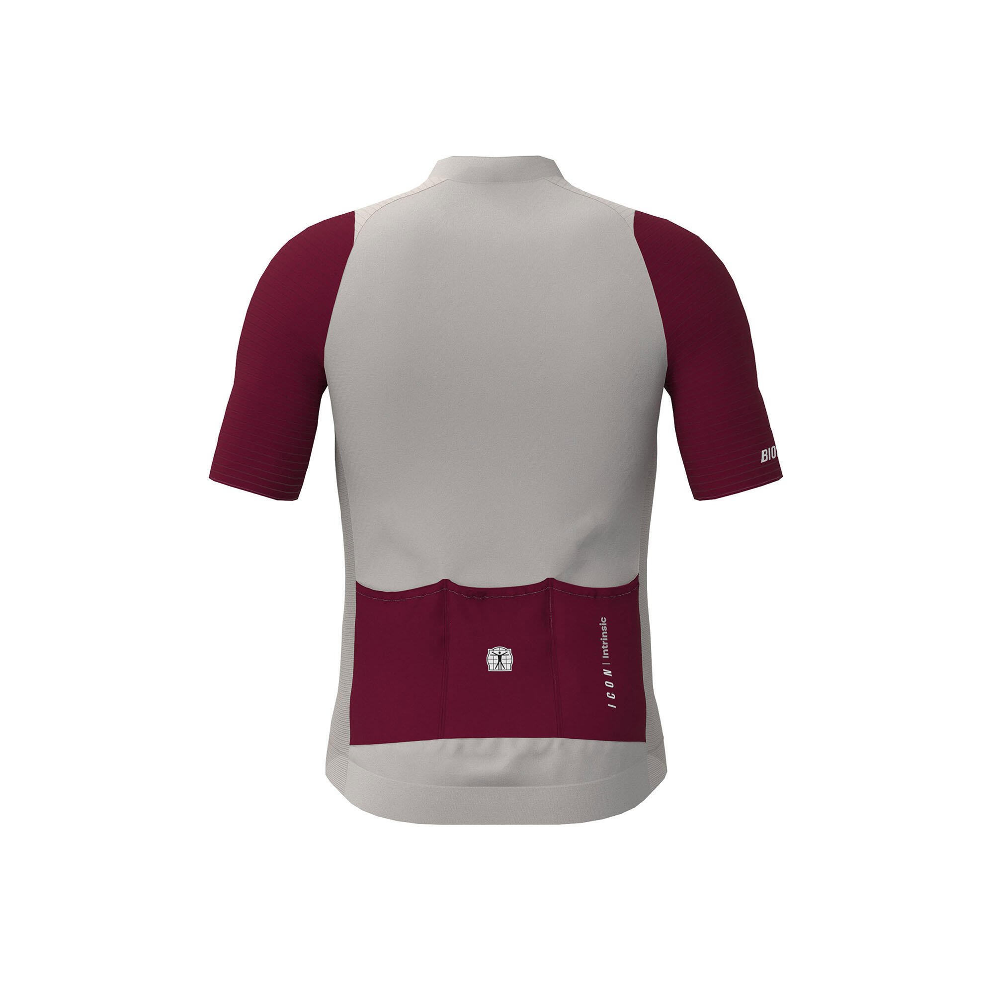 Maillot Cyclisme Manches Courtes Enfant - Icon Warm Grey/Bordeaux 2/2