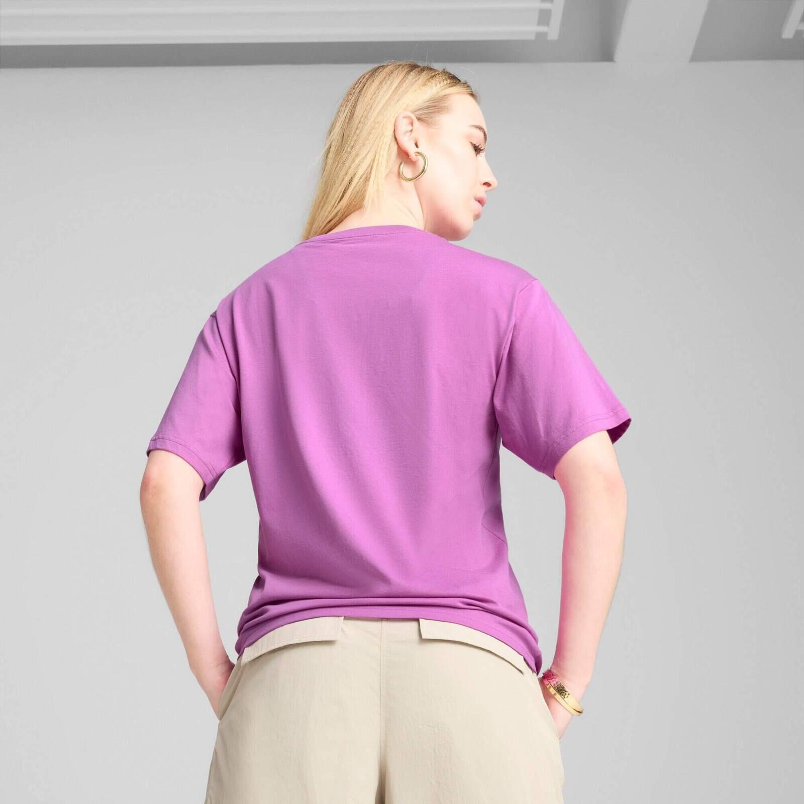 T-shirt Puma Graphics Stacked No. 1 Logo Relaxed Tee, Violet, Femmes 2/5