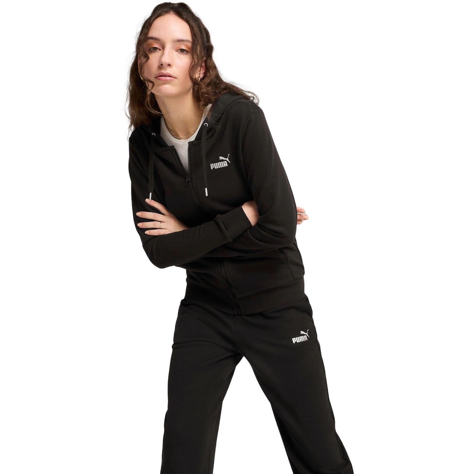 Agasalho Puma Metallic Hooded Sweat Suit Tr Op, Preto, Mulheres