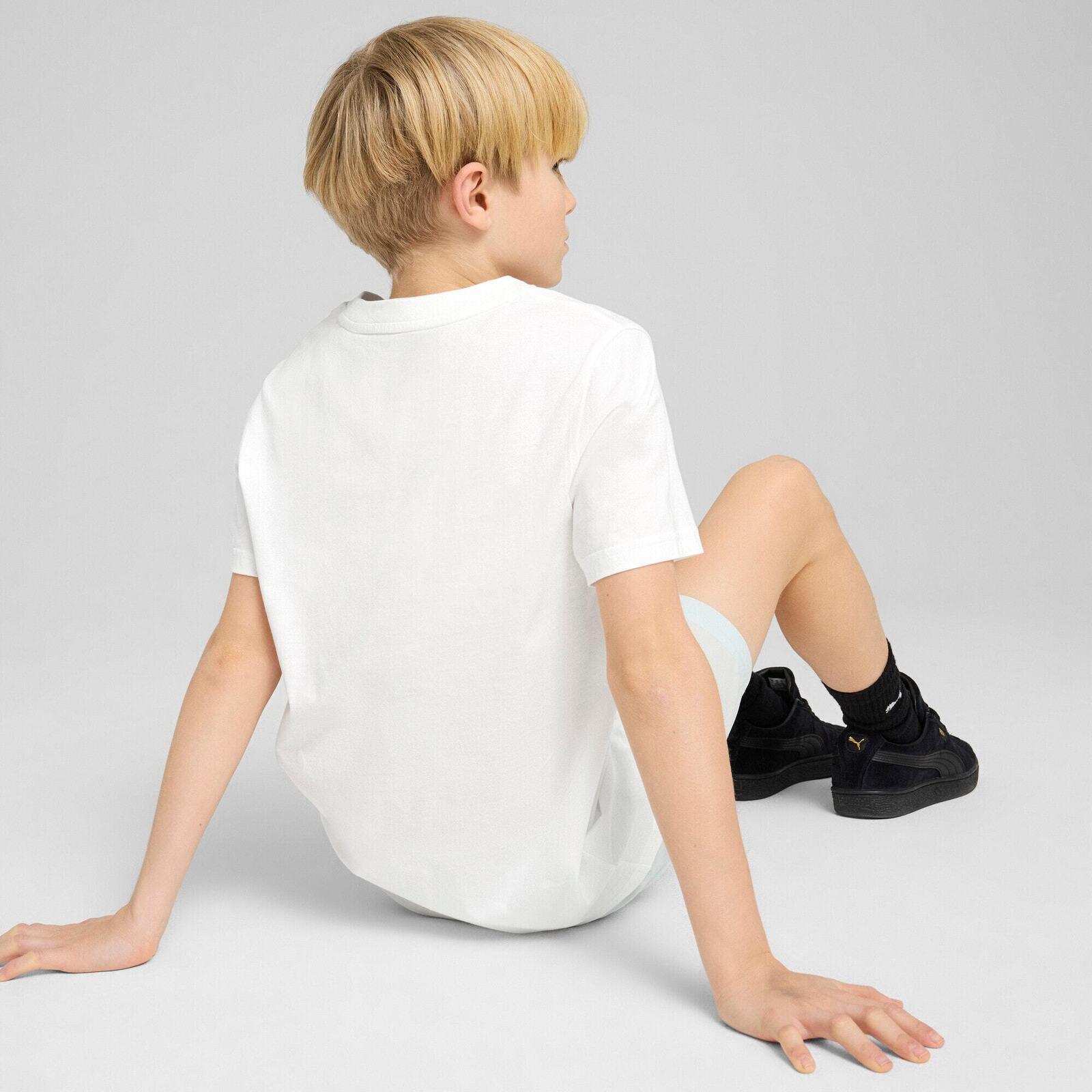 Maglietta Puma Ess Logo Lab Summer Tee B, Bianca, Bambini 2/5