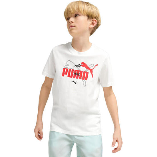 Maglietta Puma Ess Logo Lab Summer Tee B Bianca Bambini