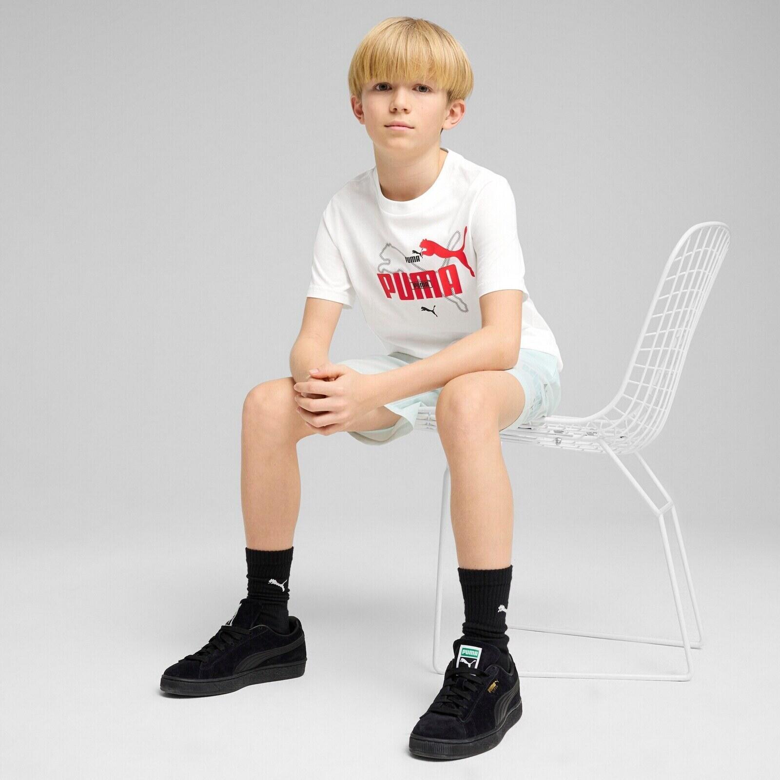 Maglietta Puma Ess Logo Lab Summer Tee B, Bianca, Bambini 3/5