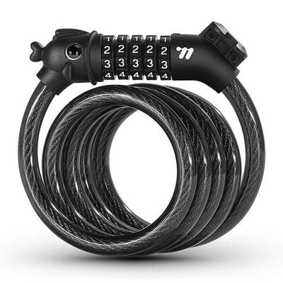 Lucchetto a cavo per bicicletta con combinazione a 4 cifre