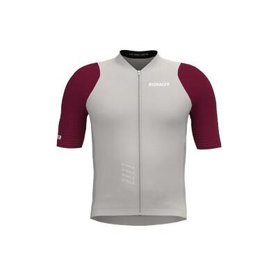 Maglia Ciclismo Manica Corta Bambini - Icon Warm Grey/Bordeaux
