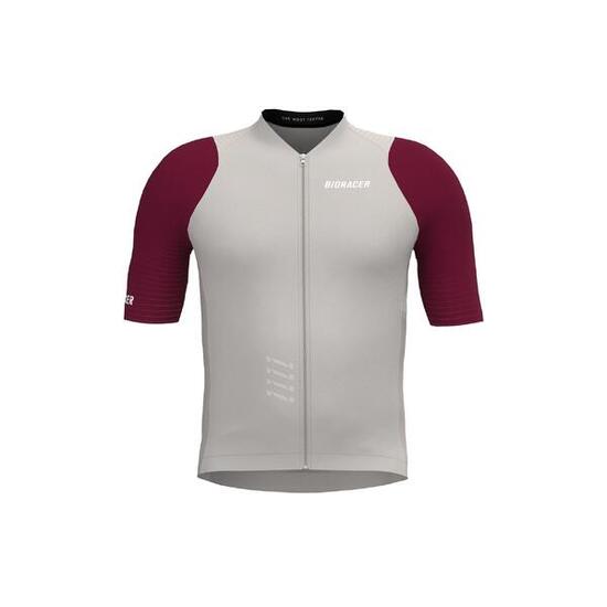 Maillot Cyclisme Manches Courtes Enfant - Icon Warm Grey/Bordeaux