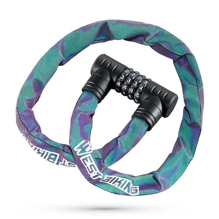 Multicolor 4-Digit Anti-Theft Reflective Bike Chain