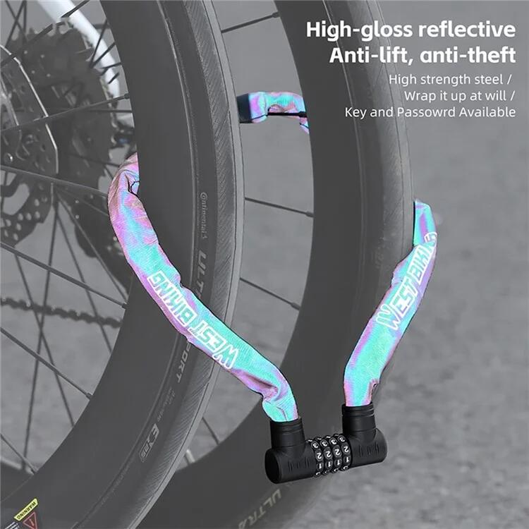 4-stellige reflektierende Fahrradkette zur Diebstahlsicherung - Mehrfarbig 6/7